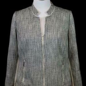 Lane Bryant Tweed Zip-Up Blazer